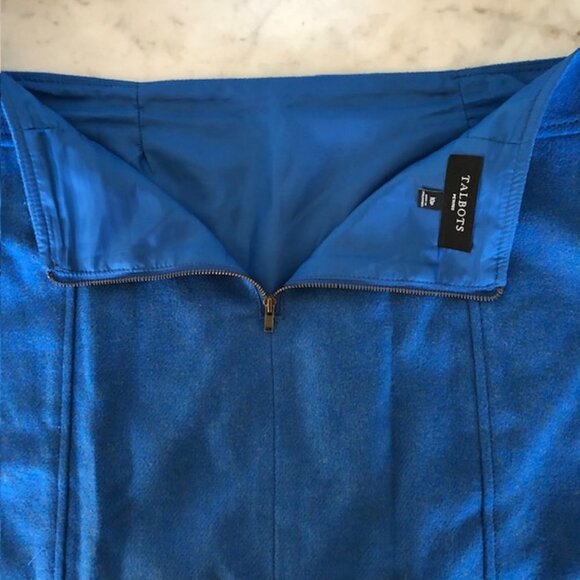 TALBOTS Wool Blend Blue A Line Skirt 10P - Picture 9 of 14